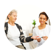 portrait of a nurse and an elder woman