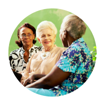 three elderly women